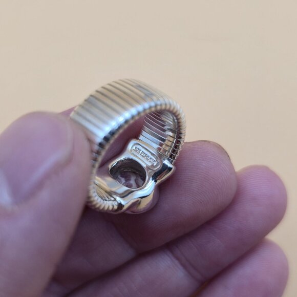 Size 7 Sterling Silver Rhodochrosite Stone ESPO Band Ring A5340 - Picture 5 of 8